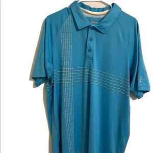 Under Armour Heat Gear Polo Shirt/Golf Shirt—Size XL—Color Blue